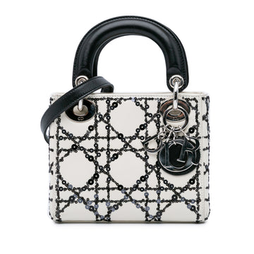 Mini Calfskin Cannage Sequin Lady Dior