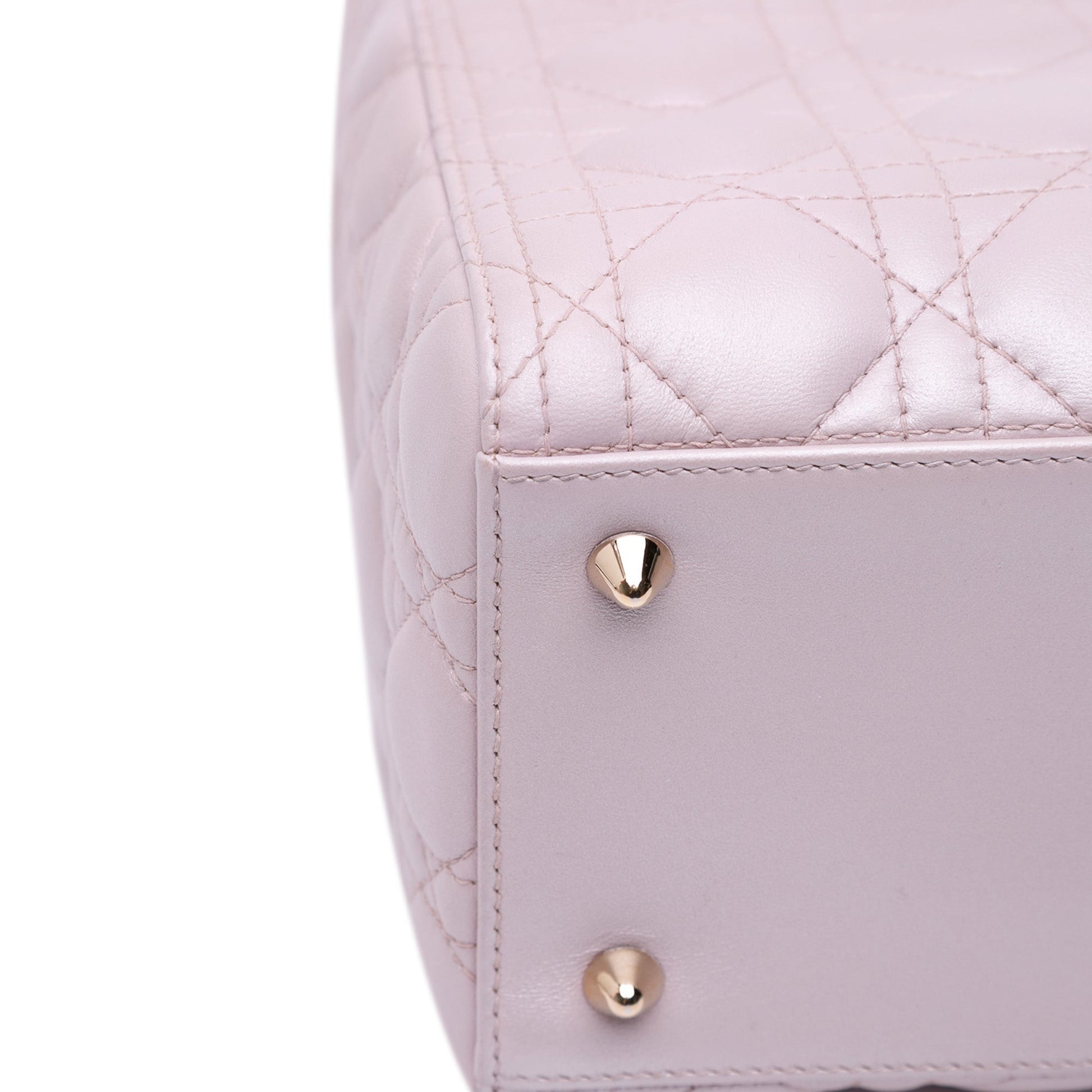 Medium Pearlescent Lambskin Cannage Lady Dior - Heritage Fashion