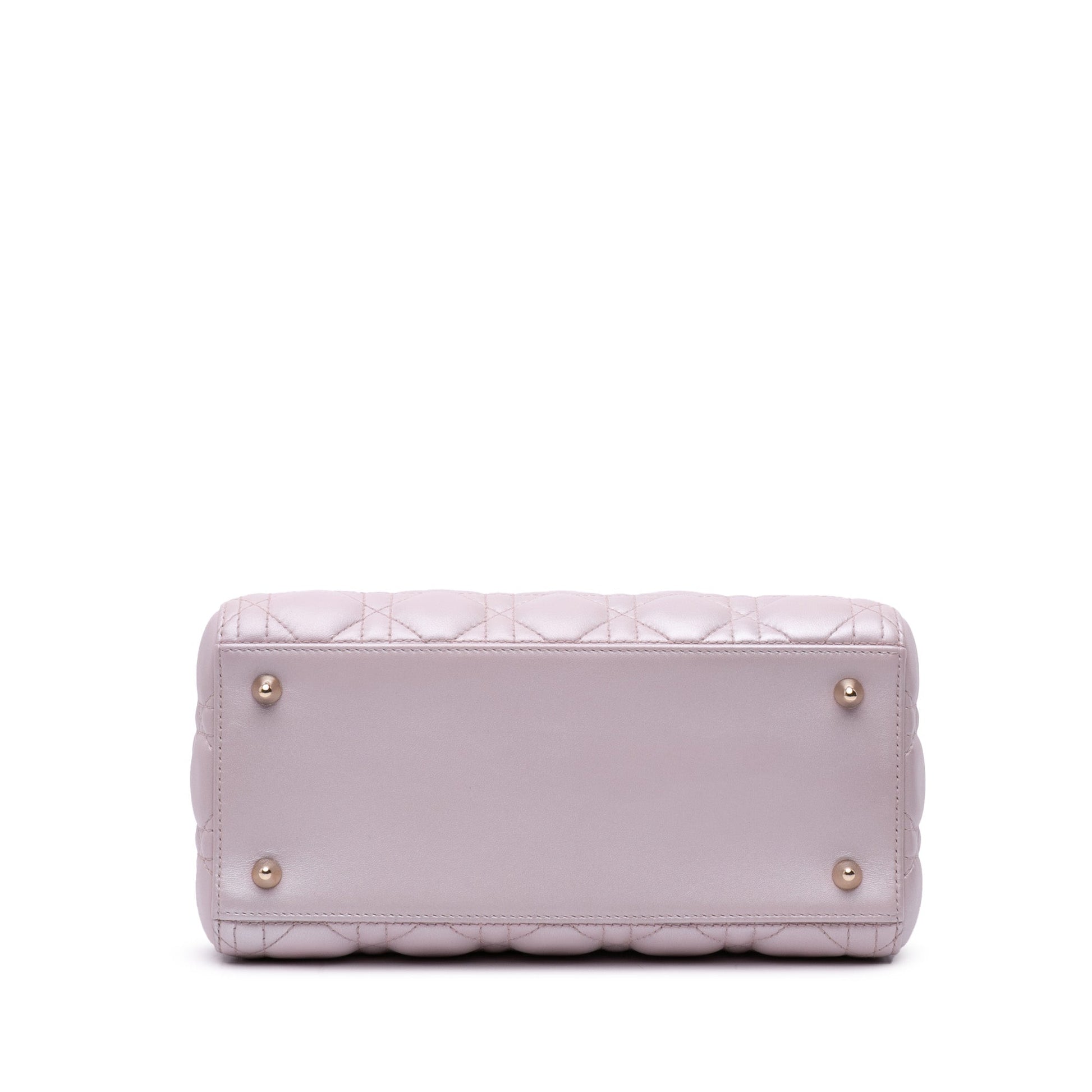 Medium Pearlescent Lambskin Cannage Lady Dior - Heritage Fashion