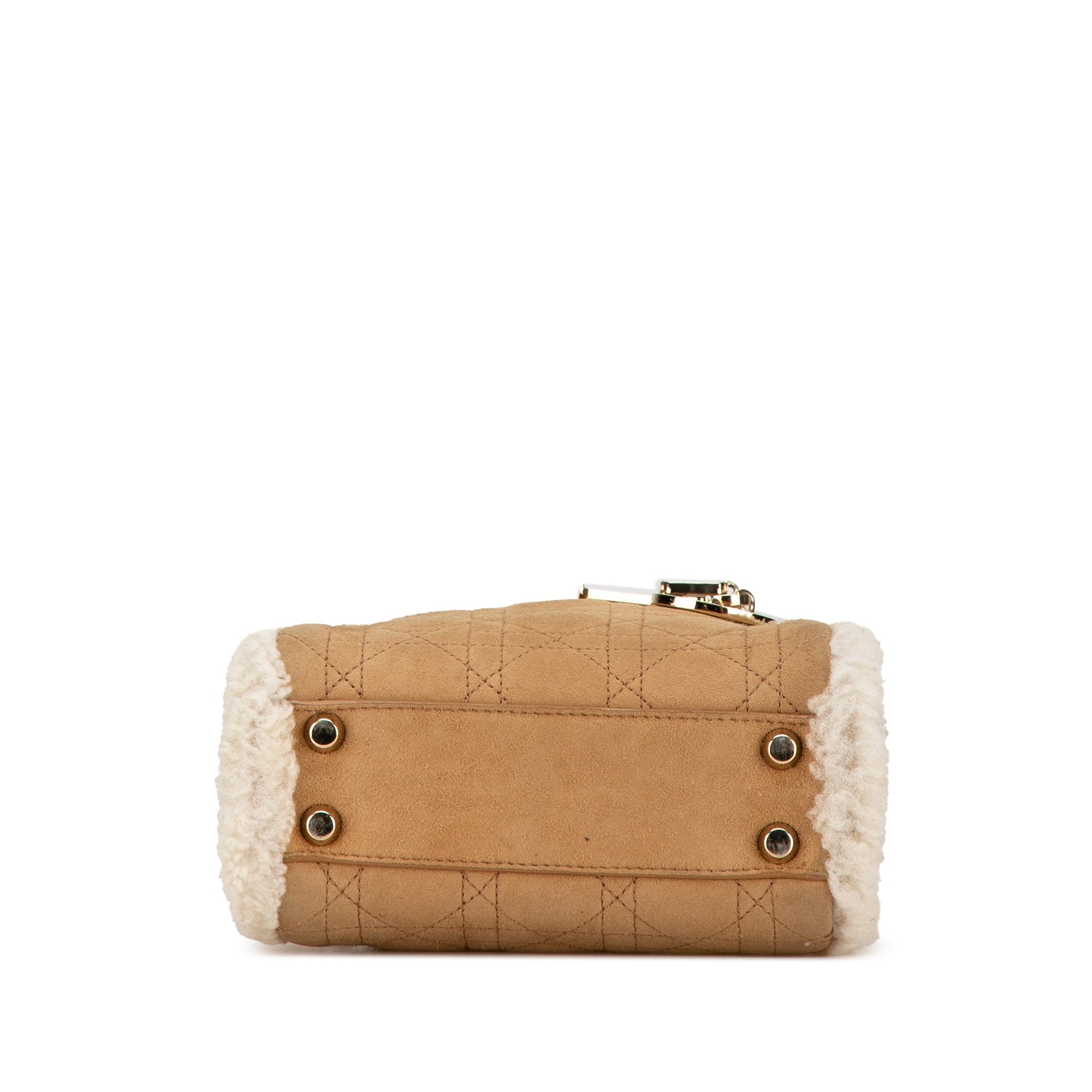 Mini Suede Shearling Cannage Lady Dior - Heritage Fashion