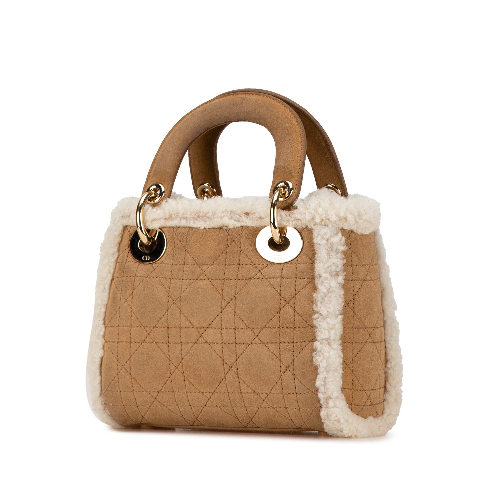 Mini Suede Shearling Cannage Lady Dior - Heritage Fashion