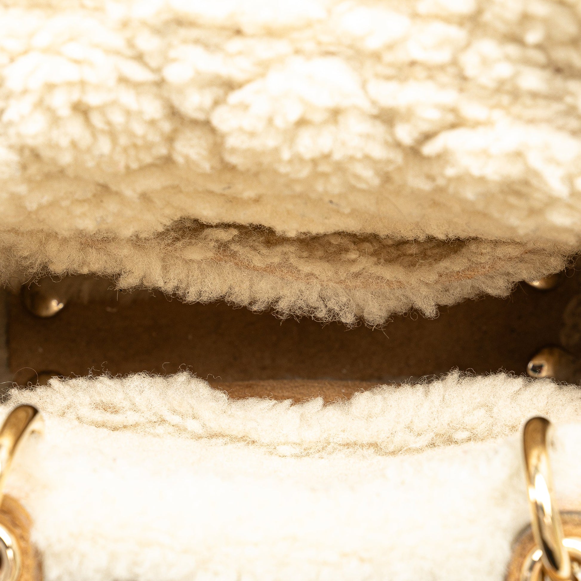 Mini Suede Shearling Cannage Lady Dior - Heritage Fashion